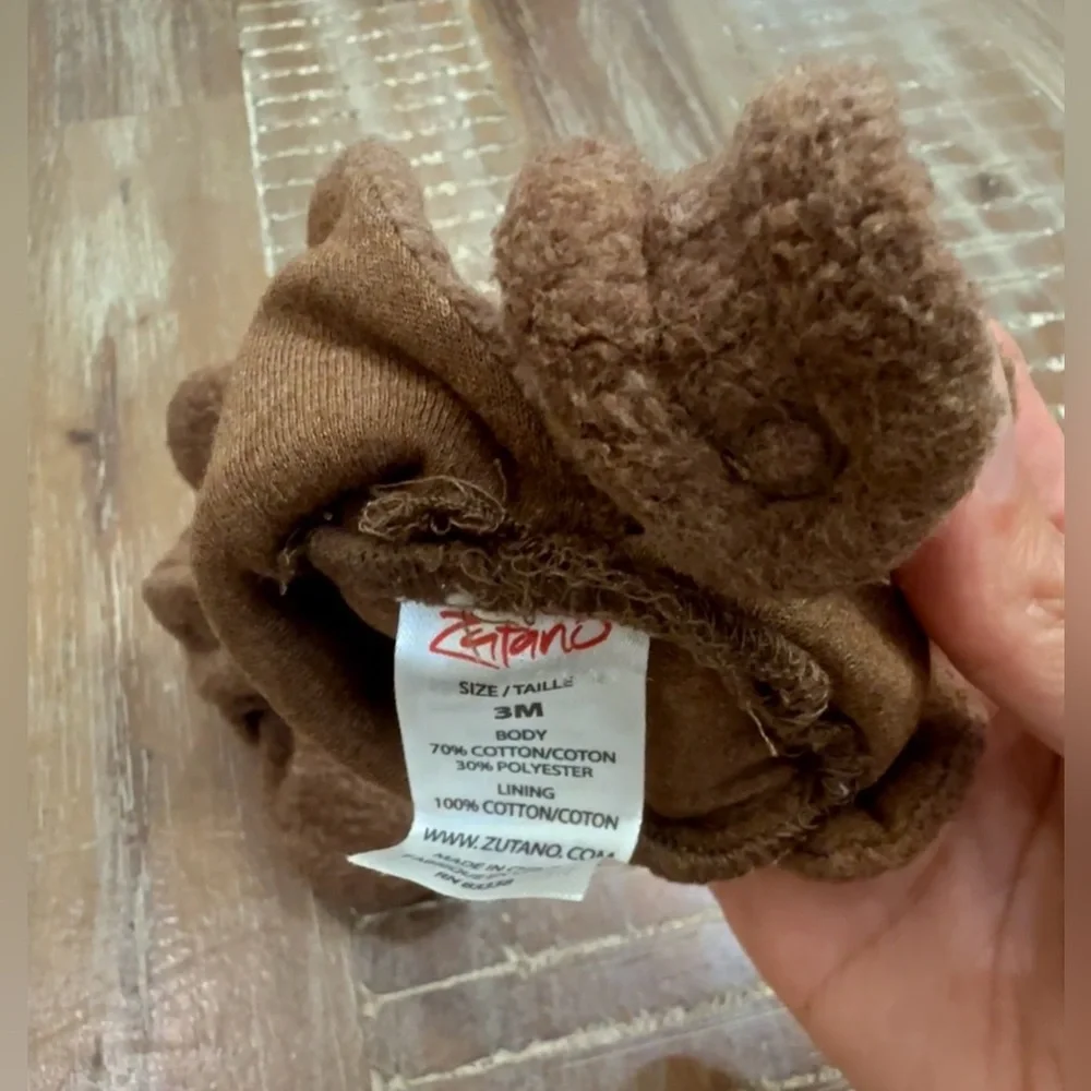 Zutano Brown Fleece Winter Booties 3 months